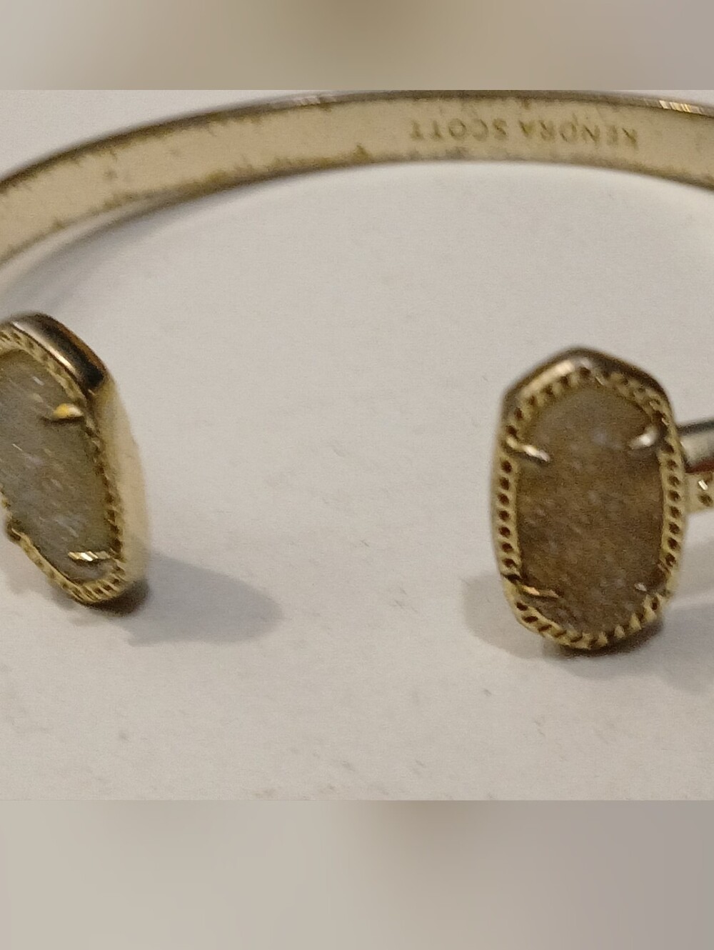 Kendra Scott Gold Druzy Open Cuff with Champagne Stones